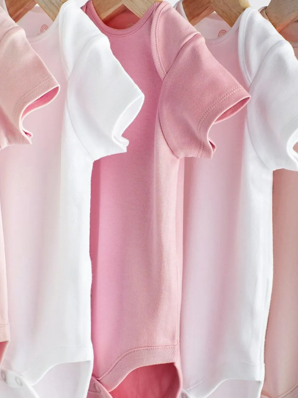 Next Pink/White 5 Pack Essential Short Sleeve Baby Bodysuits^ Bodysuits & Vests|Vests