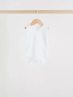 Best Next Pink/White 7 Pack Essential Vest Baby Bodysuits