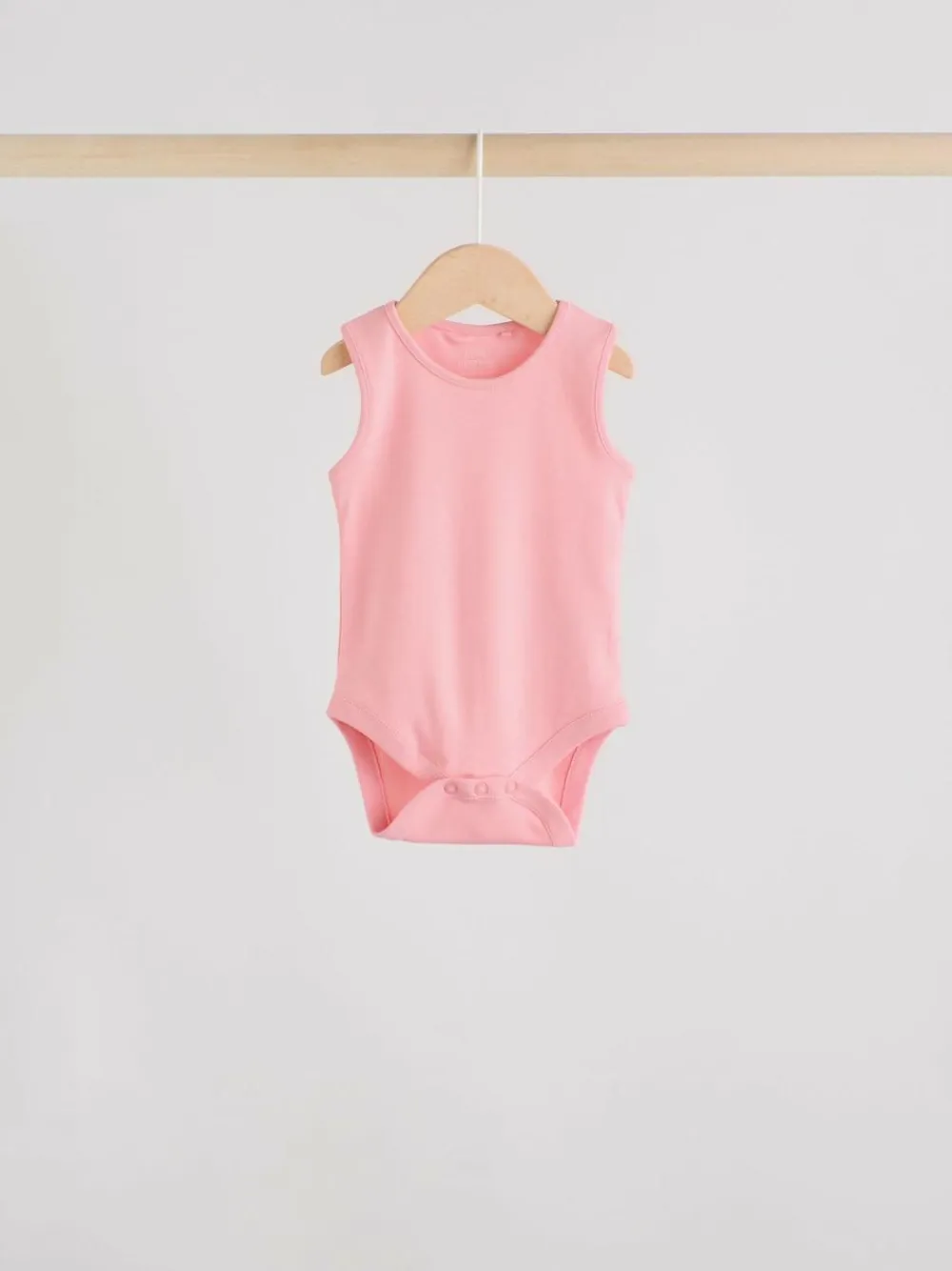 Best Next Pink/White 7 Pack Essential Vest Baby Bodysuits