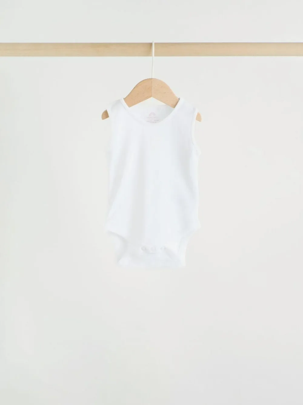 Best Next Pink/White 7 Pack Essential Vest Baby Bodysuits