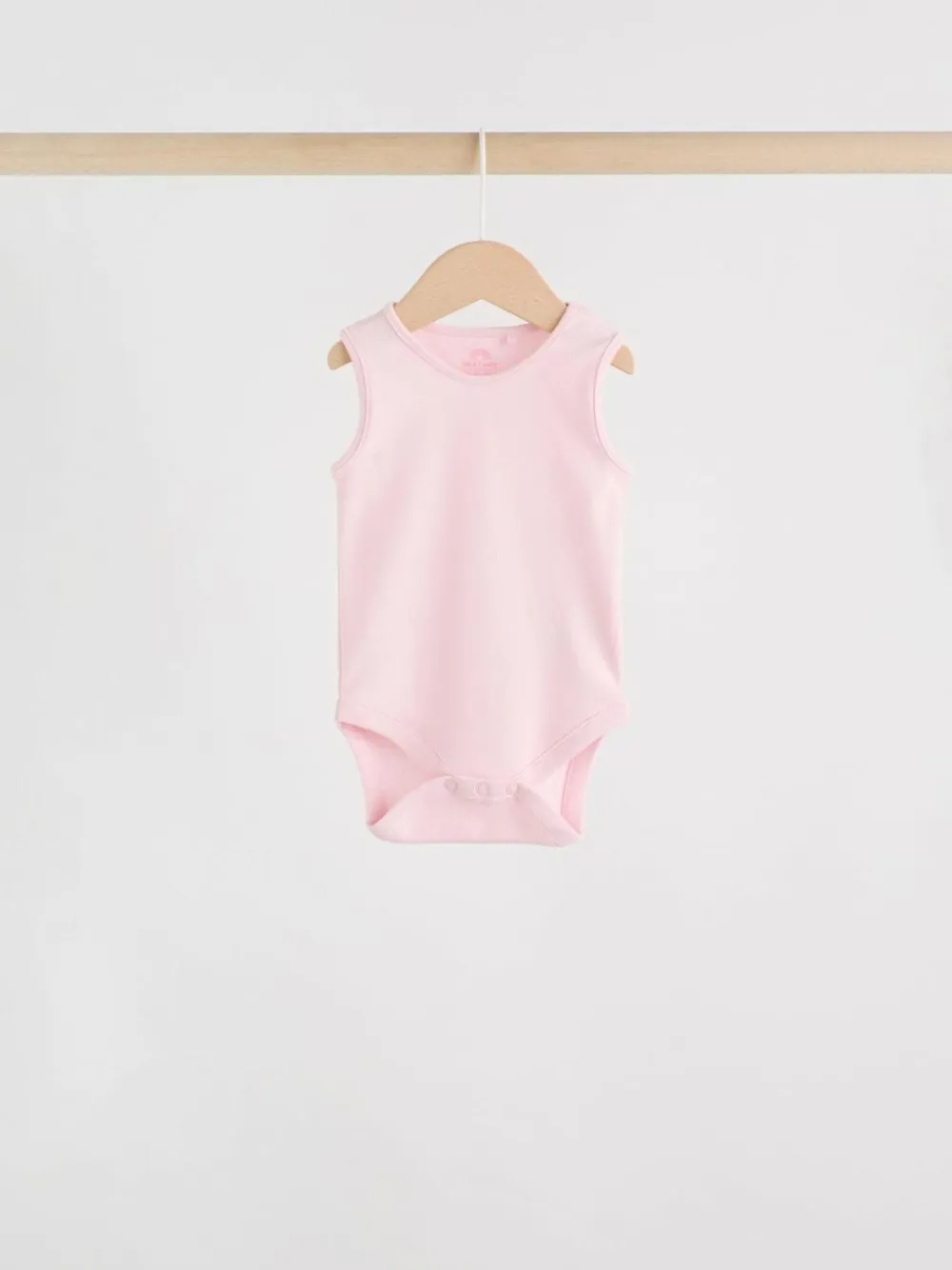 Best Next Pink/White 7 Pack Essential Vest Baby Bodysuits