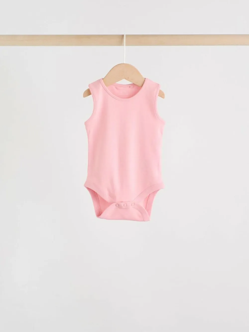 Best Next Pink/White 7 Pack Essential Vest Baby Bodysuits