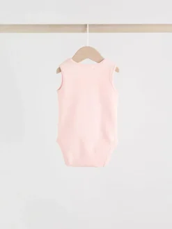 Next Pink/White 5 Pack Essential Vest Baby Bodysuits^ Bodysuits & Vests|Vests