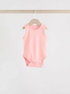 Next Pink/White 5 Pack Essential Vest Baby Bodysuits^ Bodysuits & Vests|Vests