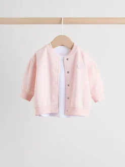Next Pink/White Baby Jacket, Top and Leggings Set 3 Piece (0mths-2yrs)^ Sets & Coords