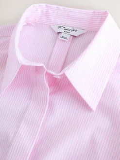 Hot Next Pink/White Stripe Fitted Stretch Essential Long Sleeve Shirt