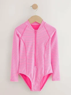 Next Textured Long Sleeve Sunsafe Swimsuit (3-16yrs)^ Swimwear