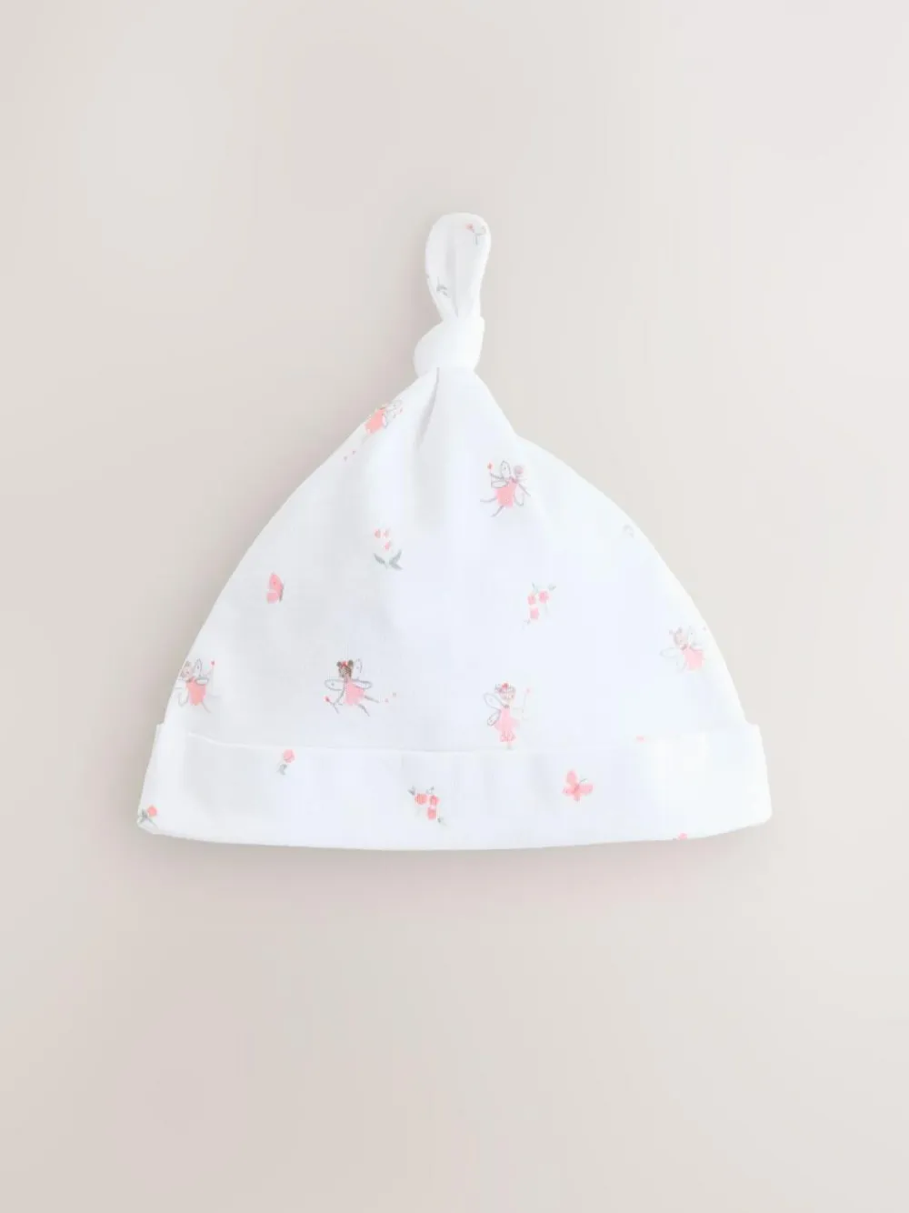 Next Pink/White Tie Top Baby Beanies 3 Pack (0-12mths)^ Hats & Scratch Mitts|Newborn Accessories