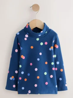 Outlet Next Roll Neck Tops 3 Pack (3mths-7yrs) Pink/White/Blue