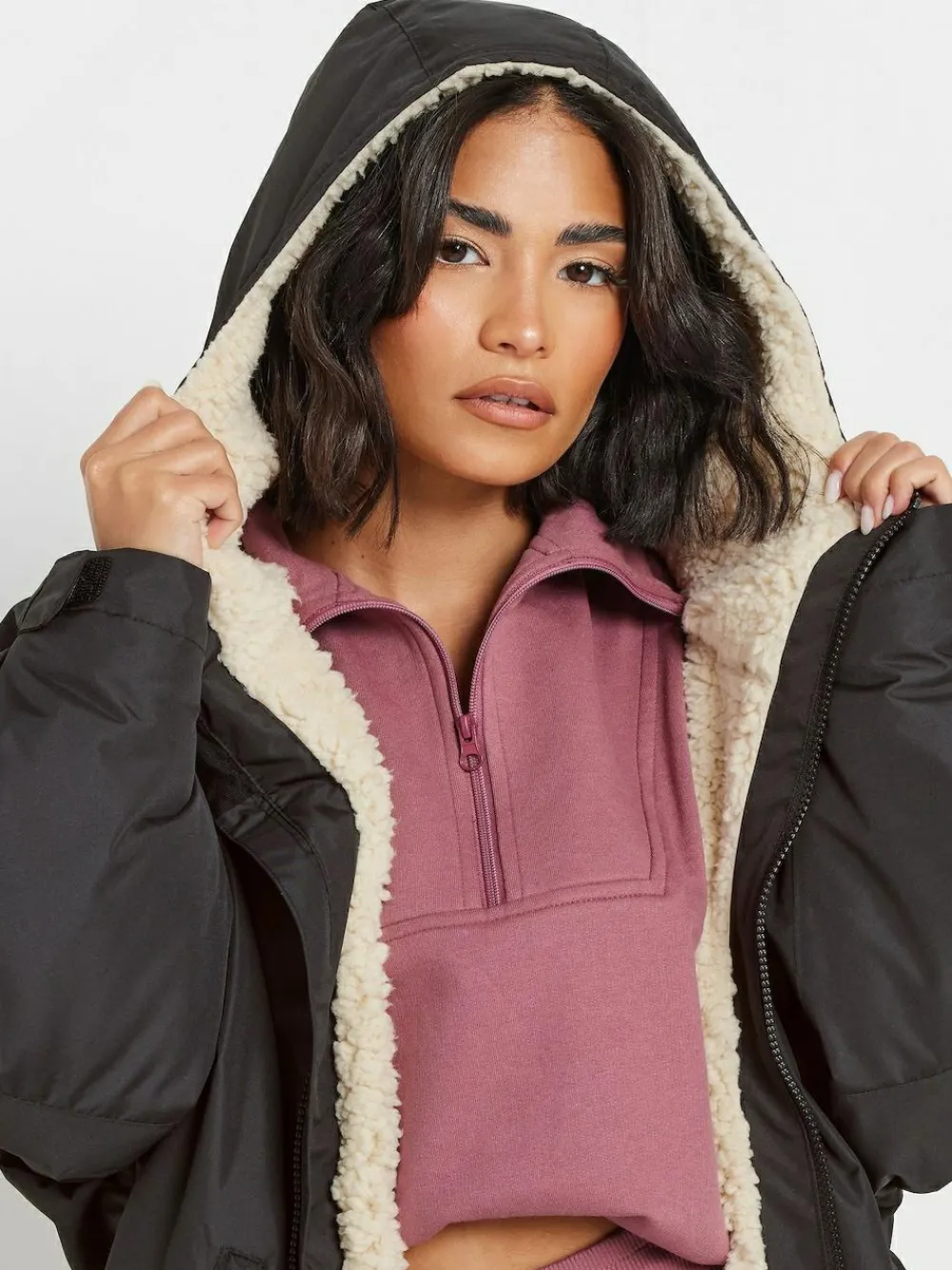 Sale PixieGirl Petite Black Fleece Lined Changing Robe