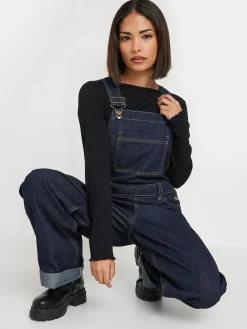 Online PixieGirl Petite Blue Straight Leg Dungarees