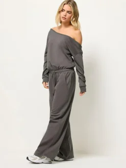 PixieGirl Petite Grey Sweat Wide Leg Jumpsuit^Women Jumpsuits & Playsuits