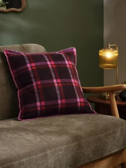 Clearance Next Plum Purple 50 x 50cm Check Cushion