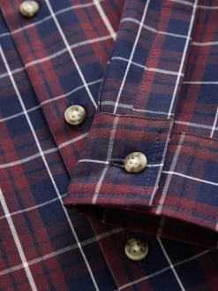 Sale Next Long Sleeve Cotton Check Shirt (3-16yrs) Plum Purple