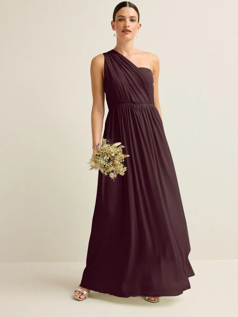 Hot Next Plum Purple Mesh Multiway Wedding Guest Bridesmaid Maxi Dress