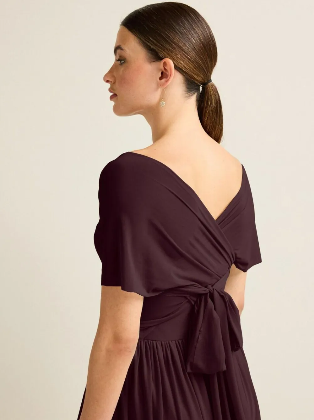 Hot Next Plum Purple Mesh Multiway Wedding Guest Bridesmaid Maxi Dress