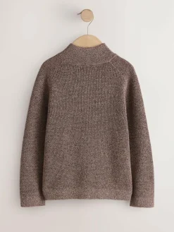 New Next Textured Zip Through Knitted Cardigan (3-16yrs) Plum Purple