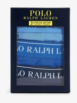 Online Polo Ralph Lauren Blue/Navy Stretch Cotton Boxers 3 Pack