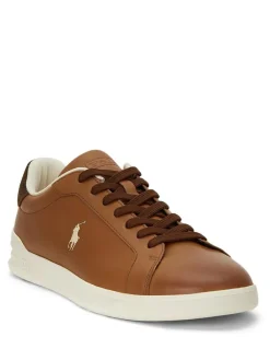 Best Polo Ralph Lauren Brown Heritage Court II Leather Trainers