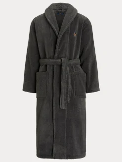 Hot Polo Ralph Lauren Shawl Collar Dressing Gown Dark Grey