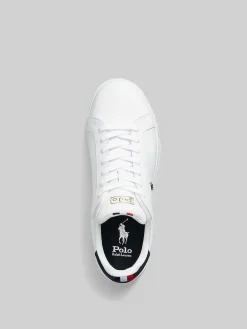 New Polo Ralph Lauren Leather Heritage Court II Trainers Multi