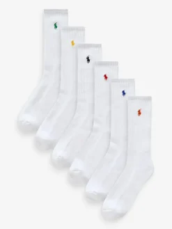 Polo Ralph Lauren Ribbed Crew Socks 6 Pack^ Socks|Socks