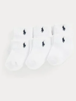 Polo Ralph Lauren White Baby Ankle Socks 6 Pack^BOY Socks & Tights|Socks & Tights