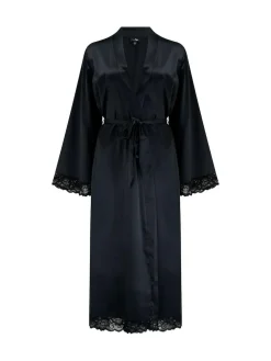Sale Pour Moi Black Dusk Satin Kimono Sleeve Midi Gown