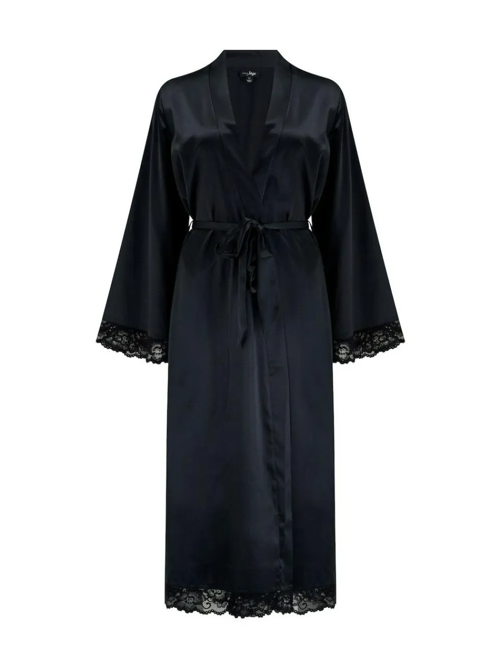 Sale Pour Moi Black Dusk Satin Kimono Sleeve Midi Gown