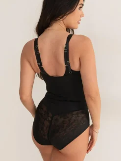 Pour Moi Effortless Tummy Control Wear Your Own Bra Body Shapewear Black