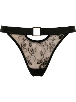 Clearance Pour Moi India Embroidery Thongs Black