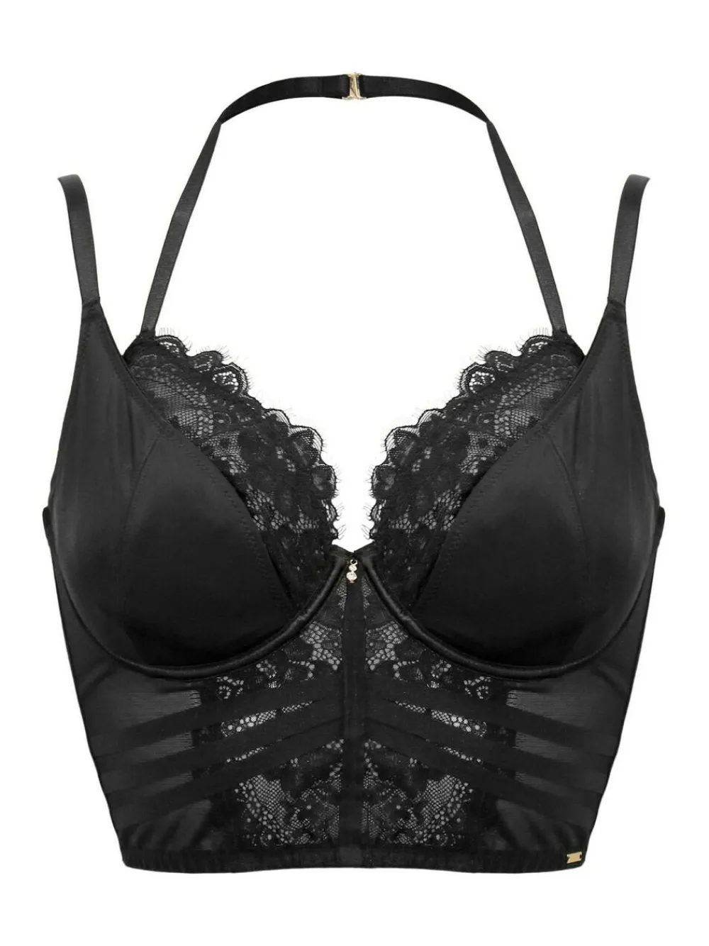 Best Pour Moi Black India Wild At Heart Double Strap Longline Bra