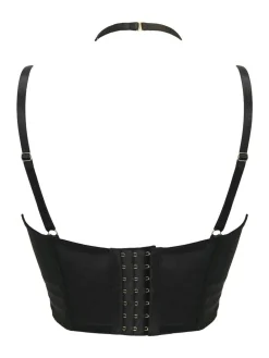 Best Pour Moi Black India Wild At Heart Double Strap Longline Bra