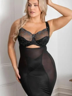 Pour Moi Black Lingerie Hourglass Shapewear Firm Tummy Control Wear Your Own Bra Slip^Women Shapewear