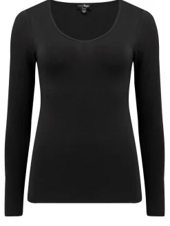 Pour Moi Black Long Sleeve Second Skin Thermal^Women All Night & Lounge|Thermals