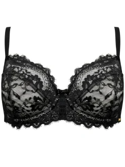 Sale Pour Moi Non-Padded India Eyelash Lace Bra Black