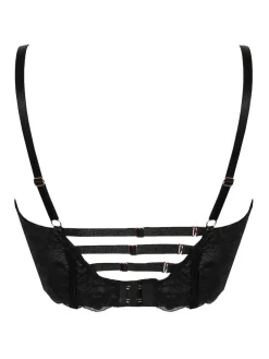 Pour Moi Black Onyx Zip Front Fastening Padded Longline Bra^Women Dd+ Range