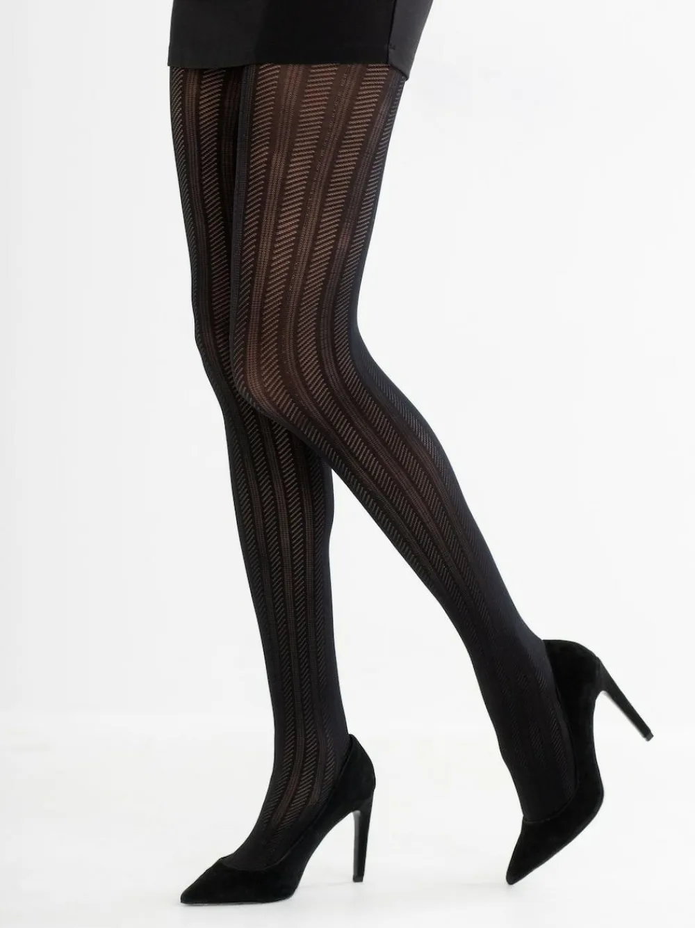 Discount Pour Moi Black Stripe Lace Tights