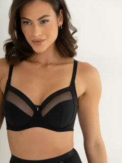 Online Pour Moi Viva Luxe Non-Padded Side Support Bra Black