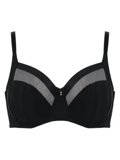 Online Pour Moi Viva Luxe Non-Padded Side Support Bra Black