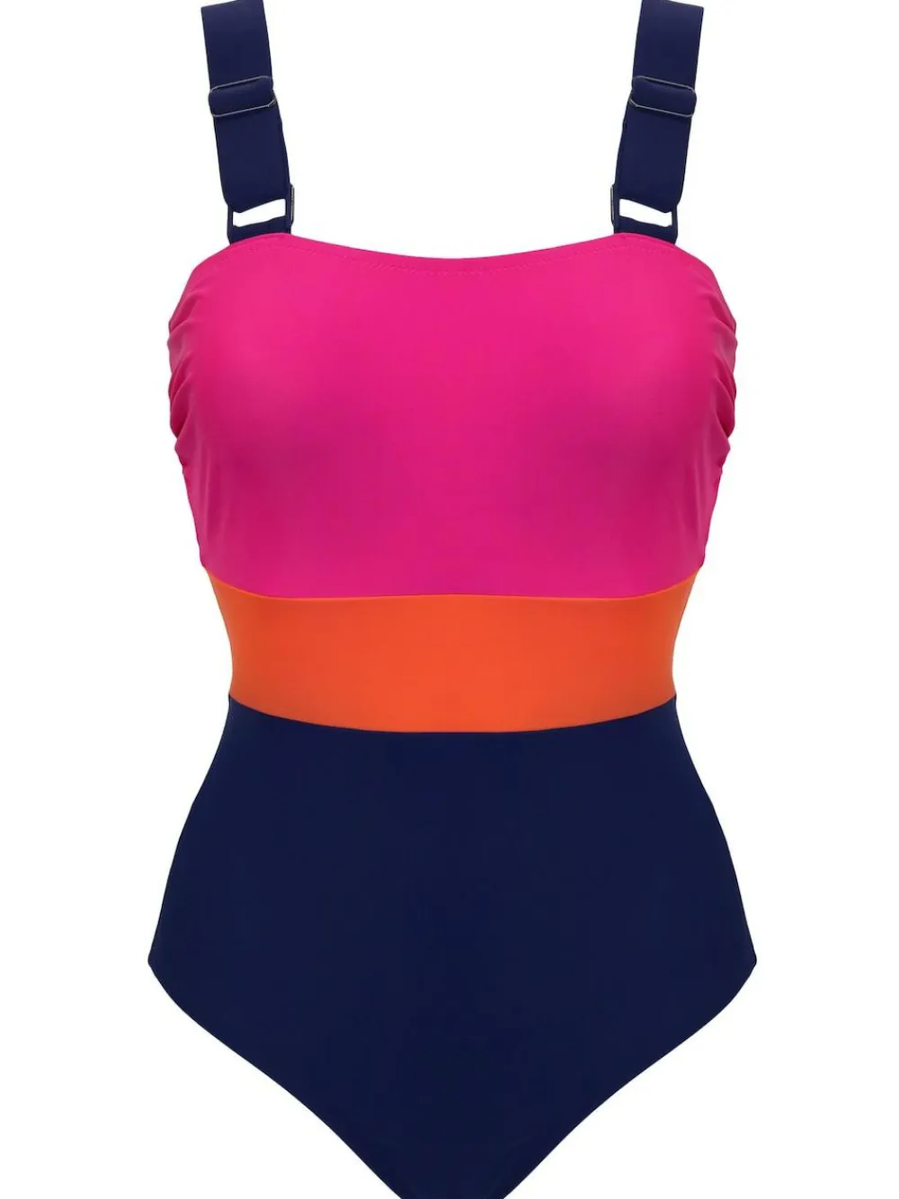 Outlet Pour Moi Blue/Pink Palm Springs Colour Block Tummy Control Swimsuit