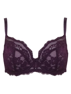 Pour Moi Dark Purple Non Padded Underwired Fleur Balconette Bra