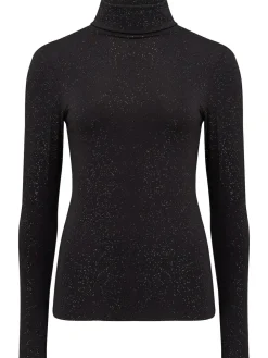 Hot Pour Moi Roll Neck Second Skin Thermal Glitter Black
