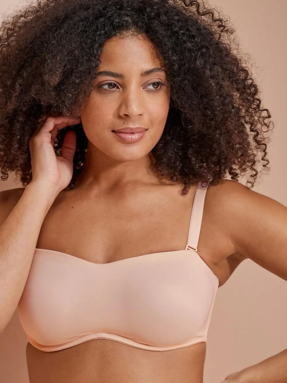 Clearance Next DD+ Non Pad Minimise Strapless Bandeau Bra Praline Nude