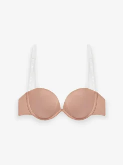 New Next Strapless A-E Clear Back Smoothing Strapless Bra Praline Nude