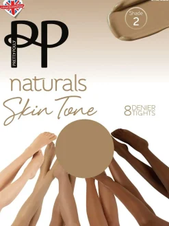 Pretty Polly Natural 8 Denier Skin Tone Tights 2 Pack^Women Socks & Tights