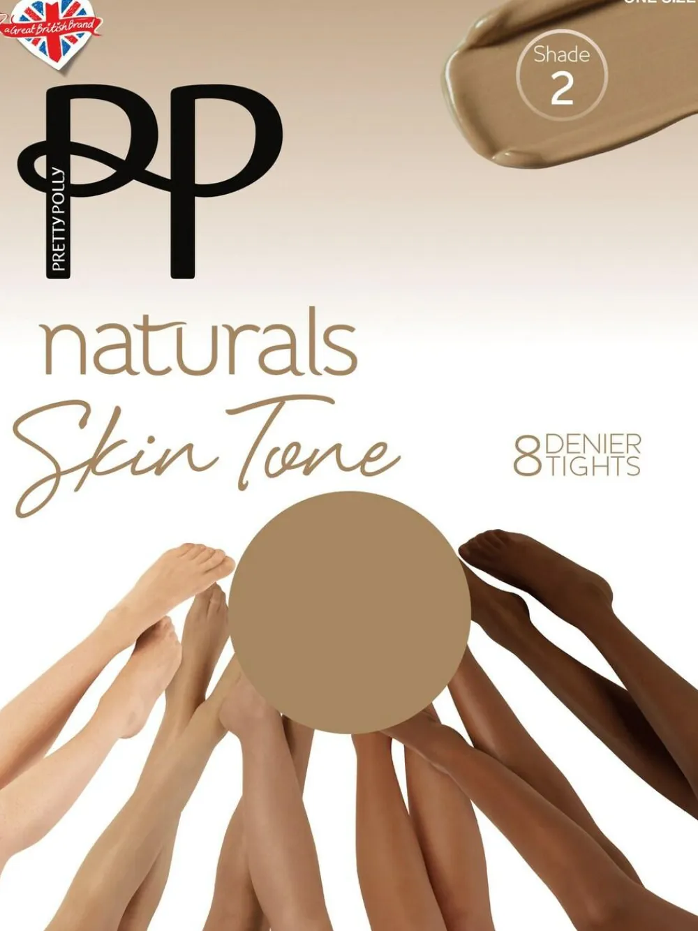 Pretty Polly Natural 8 Denier Skin Tone Tights 2 Pack^Women Socks & Tights