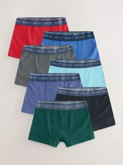Next Primary Colours with Black Waistband Trunks 7 Pack (2-16yrs)^BOY Underwear