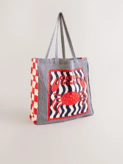 Next Print Sardine Print 100% Cotton Shopper Bag^Women Bags