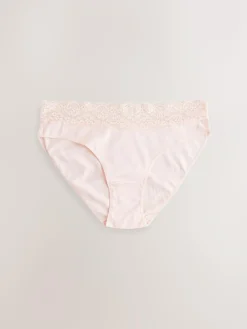 Best Next High Leg Cotton and Lace Knickers 7 Pack Printed Spot